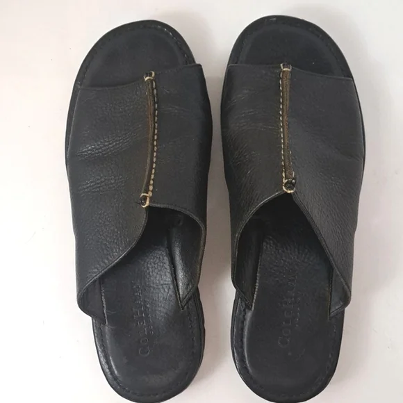 Cole Haan leather lug sole slip-on open toe slides sandals size 8 - Picture 2 of 12